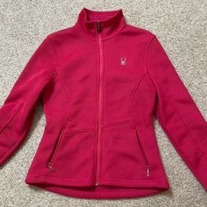 Spyder pink full zip fleece lined jacket women medium